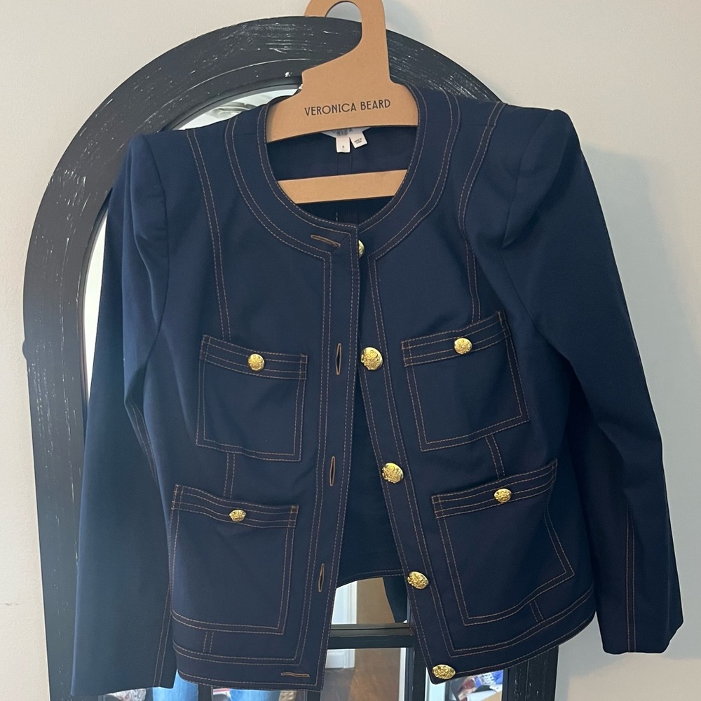 NWT Veronica Beard women’s Ferazia Jacket.  Size 8.  Denim type material.